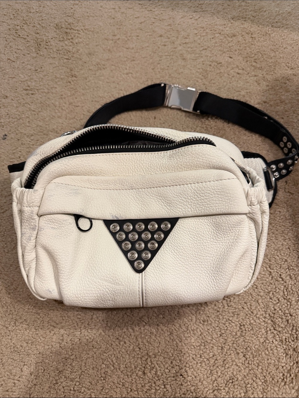 Alexander wang White Studded Leather Belt Bag